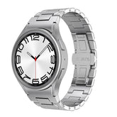 Stainless Steel Strap for Samsung Galaxy Watch 7/6/5 – Butterfly Clasp & Button Connector